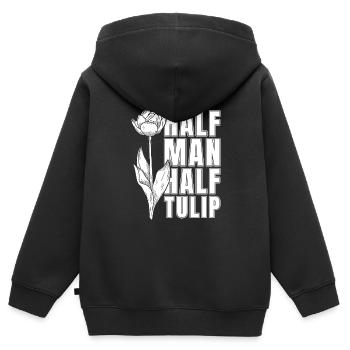 Tulipes Tulipes - Sweat Premium à capuche zippé enfant bio - noir - Dos - AI Model Kid Male (0cm)