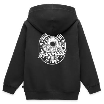 Astronaute Astronaute Cosmonaute - Sweat Premium à capuche zippé enfant bio - noir - Dos - AI Model Kid Male (0cm)