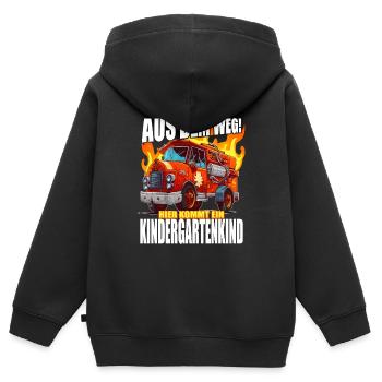 Feuerwehr Aus dem weg hier kommt ein - Kinder Premium Organic Zip Hoodie - Schwarz - Hinten - AI Model Kid Male (0cm)
