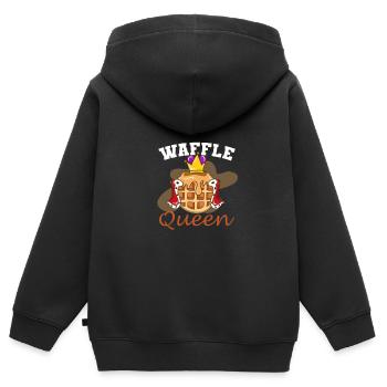 Gaufre - Sweat Premium à capuche zippé enfant bio - noir - Dos - AI Model Kid Male (0cm)