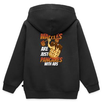 Gaufre - Sweat Premium à capuche zippé enfant bio - noir - Dos - AI Model Kid Male (0cm)