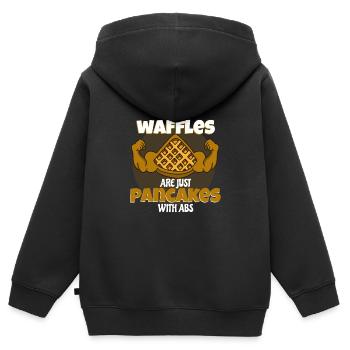 Gaufre - Sweat Premium à capuche zippé enfant bio - noir - Dos - AI Model Kid Male (0cm)