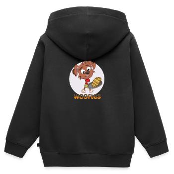 Gaufre - Sweat Premium à capuche zippé enfant bio - noir - Dos - AI Model Kid Male (0cm)