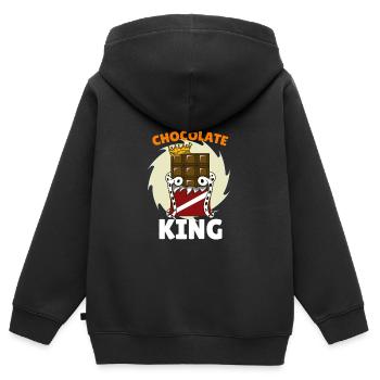 Schokolade - Kinder Premium Organic Zip Hoodie - Schwarz - Hinten - AI Model Kid Male (0cm)