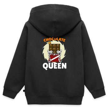 Chocolat - Sweat Premium à capuche zippé enfant bio - noir - Dos - AI Model Kid Male (0cm)