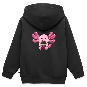 Chocolat - Sweat Premium à capuche zippé enfant bio - noir - Dos - AI Model Kid Male (0cm)