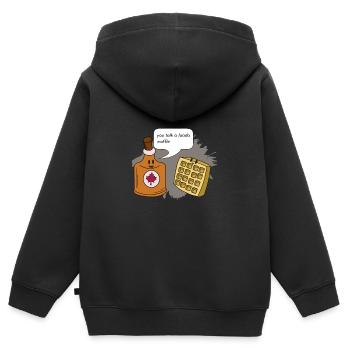 Gaufre - Sweat Premium à capuche zippé enfant bio - noir - Dos - AI Model Kid Male (0cm)