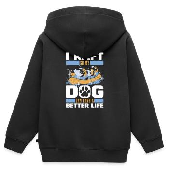 rafting - Sweat Premium à capuche zippé enfant bio - noir - Dos - AI Model Kid Male (0cm)