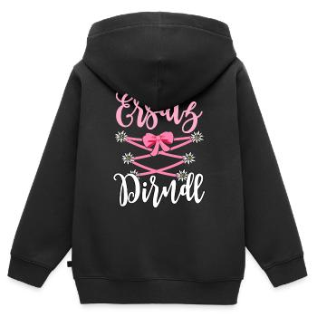 Trachtenshirt Damen Trachten T-Shirt Dirndl Ersatz - Kinder Premium Organic Zip Hoodie - Schwarz - Hinten - AI Model Kid Male (0cm)