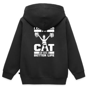 Cheerleader Cheerleading Katze - Kinder Premium Organic Zip Hoodie - Schwarz - Hinten - AI Model Kid Male (0cm)