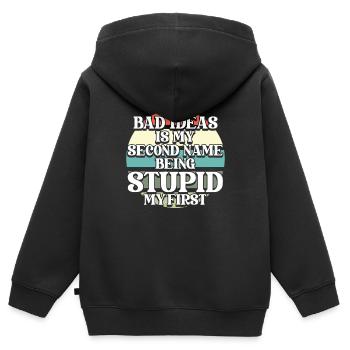 Schwarzer Humor - Kinder Premium Organic Zip Hoodie - Schwarz - Hinten - AI Model Kid Male (0cm)