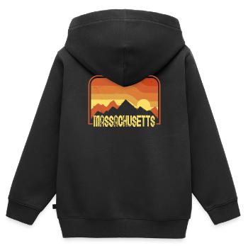 Massachusetts - Kinder Premium Organic Zip Hoodie - Schwarz - Hinten - AI Model Kid Male (0cm)