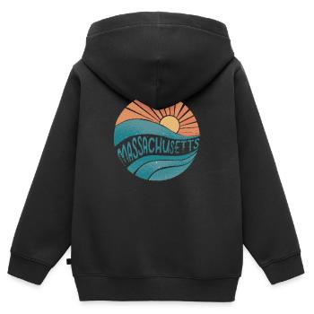 Massachusetts - Kinder Premium Organic Zip Hoodie - Schwarz - Hinten - AI Model Kid Male (0cm)