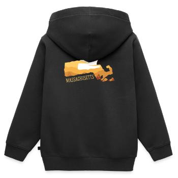 Massachusetts - Kinder Premium Organic Zip Hoodie - Schwarz - Hinten - AI Model Kid Male (0cm)