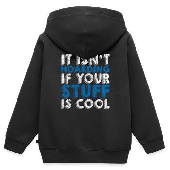 Ce n’est pas thésauriser si vos affaires sont cool 3 - Sweat Premium à capuche zippé enfant bio - noir - Dos - AI Model Kid Male (0cm)