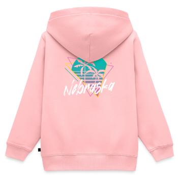 Nebraska - Kinder Premium Organic Zip Hoodie - Rosa - Hinten - AI Model Kid Female (0cm)