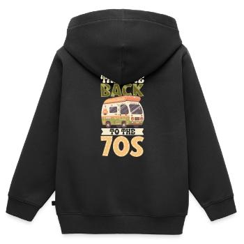 Hippie Lifestyle Fleur Power Free Spirit Harmony - Sweat Premium à capuche zippé enfant bio - noir - Dos - AI Model Kid Male (0cm)