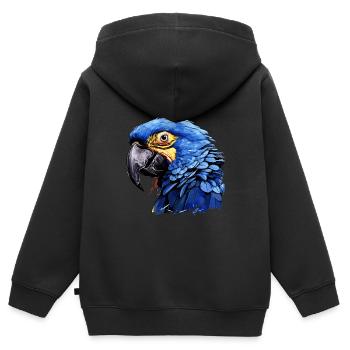 Hyazinth Ara - Kinder Premium Organic Zip Hoodie - Schwarz - Hinten - AI Model Kid Male (0cm)
