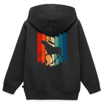 Retro Moose Vintage Moose - Kinder Premium Organic Zip Hoodie - Schwarz - Hinten - AI Model Kid Male (0cm)