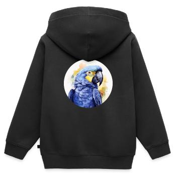 Hyazinth Ara - Kinder Premium Organic Zip Hoodie - Schwarz - Hinten - AI Model Kid Male (0cm)