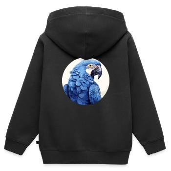 Hyazinth Ara - Kinder Premium Organic Zip Hoodie - Schwarz - Hinten - AI Model Kid Male (0cm)
