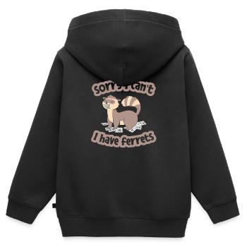 Frettchen Iltis Lustig - Kinder Premium Organic Zip Hoodie - Schwarz - Hinten - AI Model Kid Male (0cm)