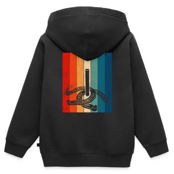 Horseshoe Pitching - Kids Premium Organic Zip-up Hoodie - black - Back - AI Model Kid Male (0cm)