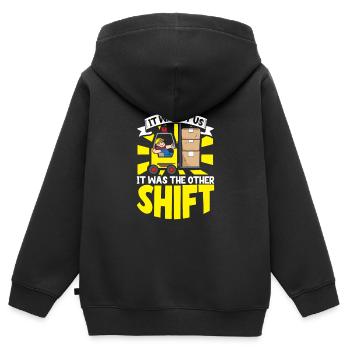 Gabelstaplerfahrer Lager Gabelstapler - Kinder Premium Organic Zip Hoodie - Schwarz - Hinten - AI Model Kid Male (0cm)