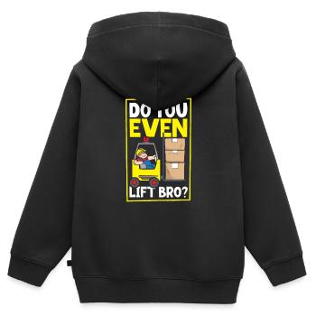 Gabelstaplerfahrer Lager Gabelstapler - Kinder Premium Organic Zip Hoodie - Schwarz - Hinten - AI Model Kid Male (0cm)