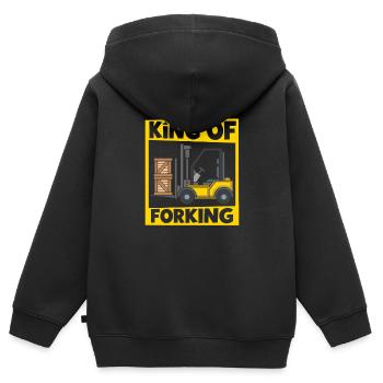 Gabelstaplerfahrer Lager Gabelstapler - Kinder Premium Organic Zip Hoodie - Schwarz - Hinten - AI Model Kid Male (0cm)