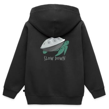 Jouer Handpan Turtle Handpan - Sweat Premium à capuche zippé enfant bio - noir - Dos - AI Model Kid Male (0cm)