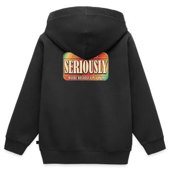 Schwarzer Humor Erziehung - Kinder Premium Organic Zip Hoodie - Schwarz - Hinten - AI Model Kid Male (0cm)