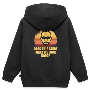 Schwarzer Humor Kahl - Kinder Premium Organic Zip Hoodie - Schwarz - Hinten - AI Model Kid Male (0cm)