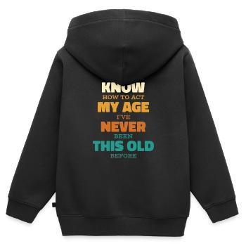 Schwarzer Humor - Kinder Premium Organic Zip Hoodie - Schwarz - Hinten - AI Model Kid Male (0cm)