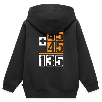 45 + 45 = 135 6 - Kinder Premium Organic Zip Hoodie - Schwarz - Hinten - AI Model Kid Male (0cm)