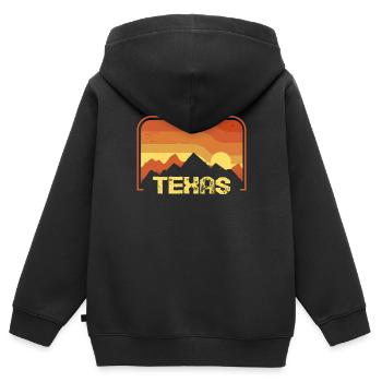 Texas - Sweat Premium à capuche zippé enfant bio - noir - Dos - AI Model Kid Male (0cm)