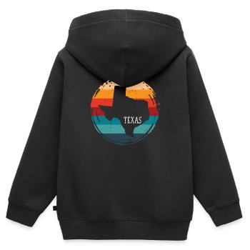 Texas - Sweat Premium à capuche zippé enfant bio - noir - Dos - AI Model Kid Male (0cm)
