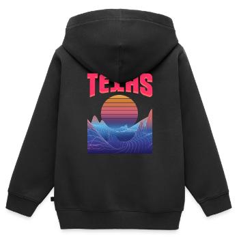 Texas - Sweat Premium à capuche zippé enfant bio - noir - Dos - AI Model Kid Male (0cm)