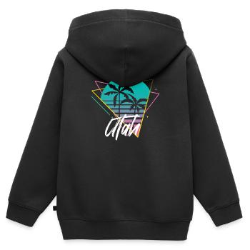 Utah - Sweat Premium à capuche zippé enfant bio - noir - Dos - AI Model Kid Male (0cm)