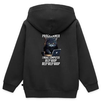 I Are Programmer Beep Boop - Kids Premium Organic Zip-up Hoodie - black - Back - AI Model Kid Male (0cm)