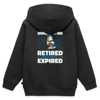 Wing Surf Wing Foil retiré - Sweat Premium à capuche zippé enfant bio - noir - Dos - AI Model Kid Male (0cm)