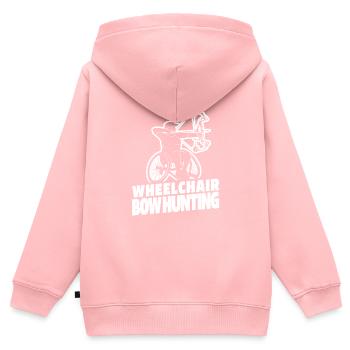 Bogenjagd Bogenjäger Rollstuhl - Kinder Premium Organic Zip Hoodie - Rosa - Hinten - AI Model Kid Female (0cm)