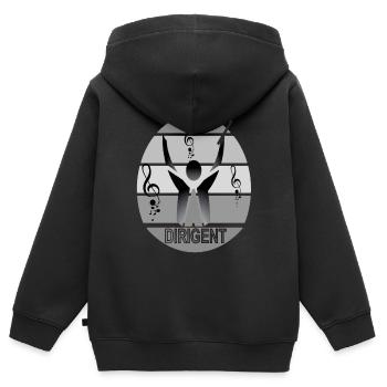 Musik Dirigent Komponist Songwriter Geschenkidee - Kinder Premium Organic Zip Hoodie - Schwarz - Hinten - AI Model Kid Male (0cm)