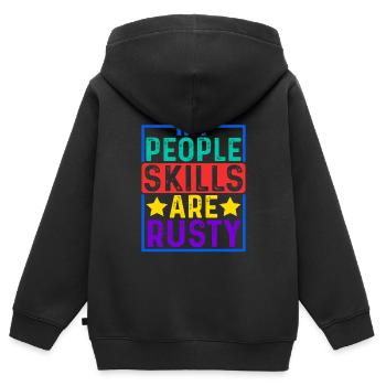 Mes compétences relationnelles sont rouillées 12 - Sweat Premium à capuche zippé enfant bio - noir - Dos - AI Model Kid Male (0cm)