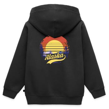 Alaska - Sweat Premium à capuche zippé enfant bio - noir - Dos - AI Model Kid Male (0cm)