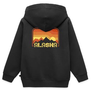 Alaska - Sweat Premium à capuche zippé enfant bio - noir - Dos - AI Model Kid Male (0cm)