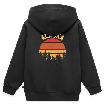 Alaska - Sweat Premium à capuche zippé enfant bio - noir - Dos - AI Model Kid Male (0cm)