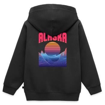 Alaska - Sweat Premium à capuche zippé enfant bio - noir - Dos - AI Model Kid Male (0cm)
