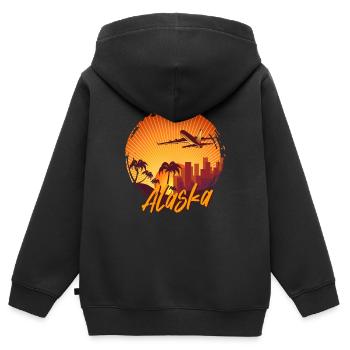 Alaska - Sweat Premium à capuche zippé enfant bio - noir - Dos - AI Model Kid Male (0cm)