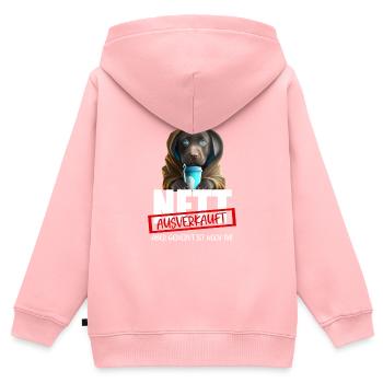 Hund Nett Ausverkauft Genervt - Kinder Premium Organic Zip Hoodie - Rosa - Hinten - AI Model Kid Female (0cm)